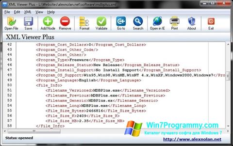 Скриншот программы XML Viewer для Windows 7