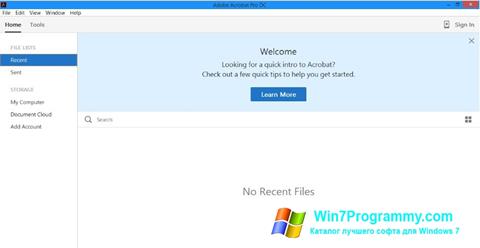 Скриншот программы Adobe Acrobat Pro DC для Windows 7