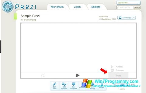 Скриншот программы Prezi для Windows 7