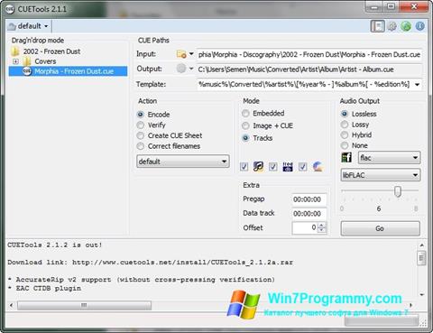 Скриншот программы CUETools для Windows 7