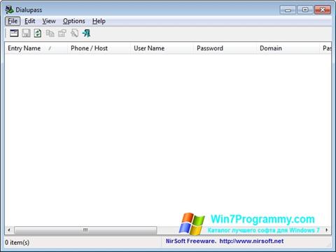 Скриншот программы Dialupass для Windows 7
