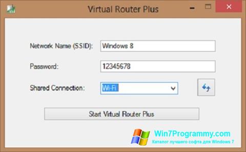 Скриншот программы Virtual Router Plus для Windows 7