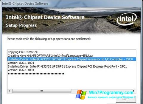 Скриншот программы Intel Chipset для Windows 7