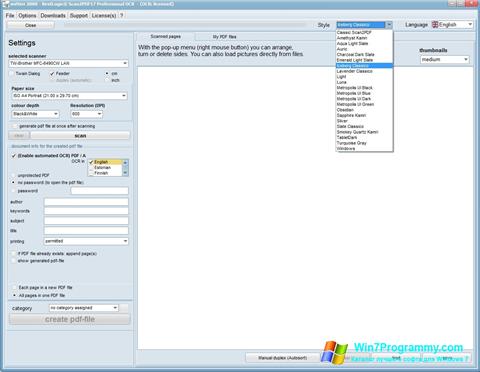 Скриншот программы Scan2PDF для Windows 7