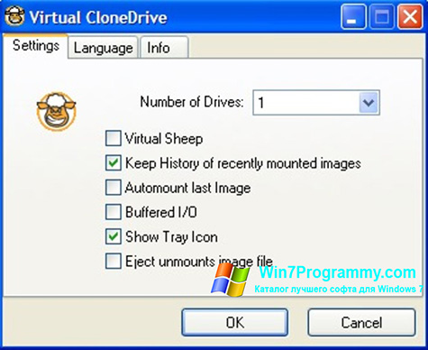 Скриншот программы Virtual CloneDrive для Windows 7