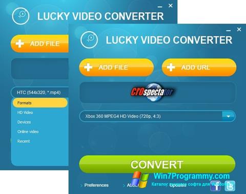 Скриншот программы Lucky Video Converter для Windows 7