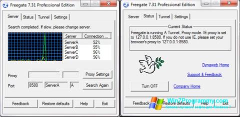 Скриншот программы Freegate для Windows 7