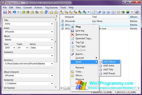 Скриншот программы Mp3tag для Windows 7