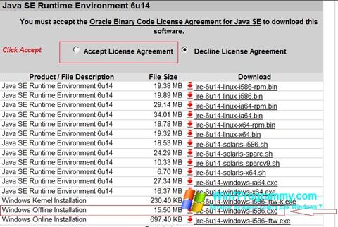 Скриншот программы Java Runtime Environment для Windows 7