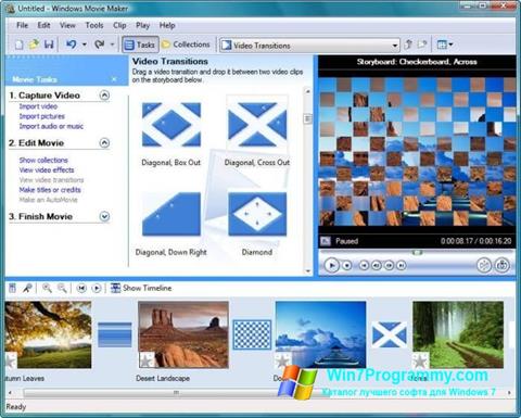 Скриншот программы Windows Movie Maker для Windows 7