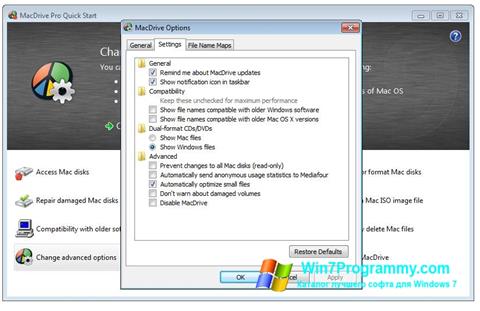Скриншот программы MacDrive для Windows 7