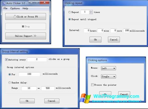 Скриншот программы GS Auto Clicker для Windows 7