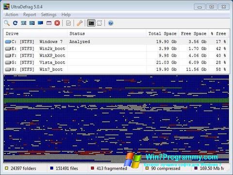 Скриншот программы UltraDefrag для Windows 7