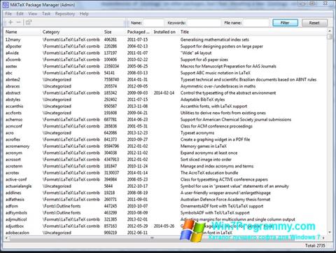 Скриншот программы MiKTeX для Windows 7