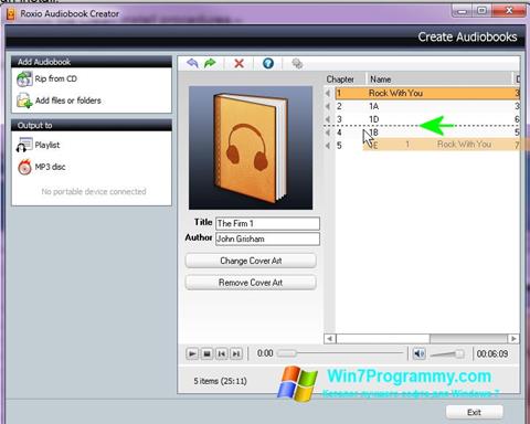 Скриншот программы AudioBook для Windows 7