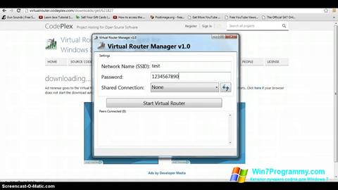 Скриншот программы Virtual Router Manager для Windows 7
