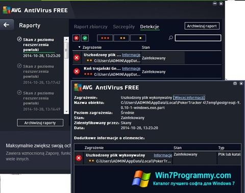 Скриншот программы AVG AntiVirus Free для Windows 7