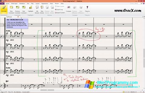 Скриншот программы Sibelius для Windows 7