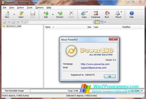 Скриншот программы PowerISO для Windows 7