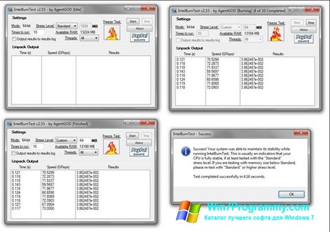 Скриншот программы CPU Stress Test для Windows 7