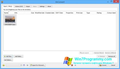 Скриншот программы XnConvert для Windows 7