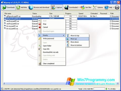 Скриншот программы Mipony для Windows 7