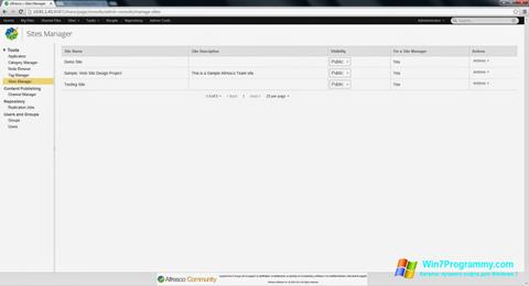 Скриншот программы Alfresco для Windows 7