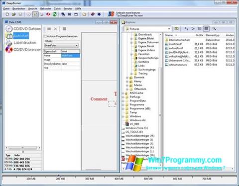 Скриншот программы DeepBurner для Windows 7