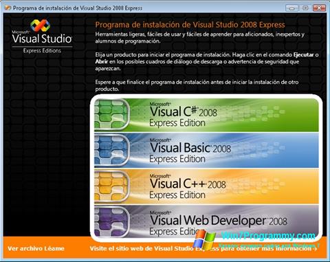 Скриншот программы Microsoft Visual Studio Express для Windows 7