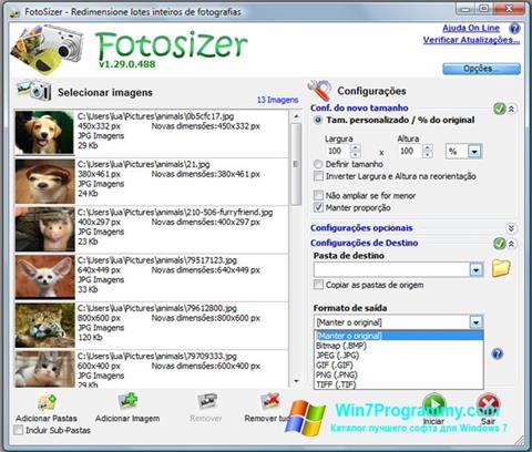 Скриншот программы Fotosizer для Windows 7