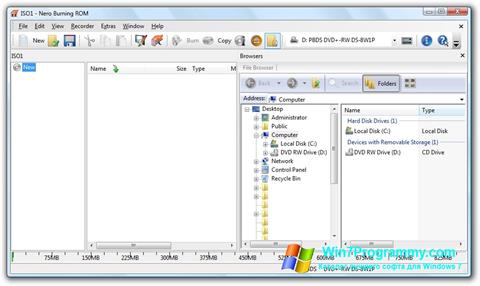 Скриншот программы Nero Burning ROM для Windows 7