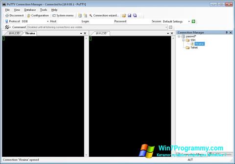 Скриншот программы PuTTY Connection Manager для Windows 7