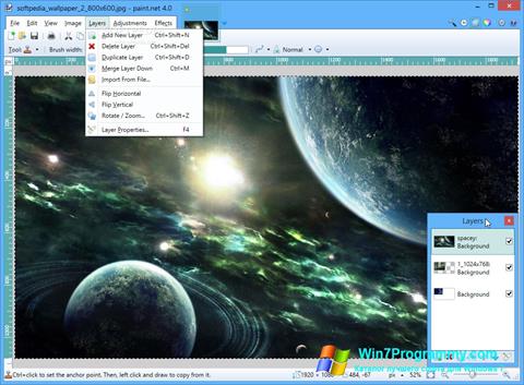 Скриншот программы Paint.NET для Windows 7