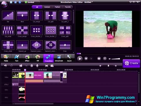 Скриншот программы Wondershare Video Editor для Windows 7