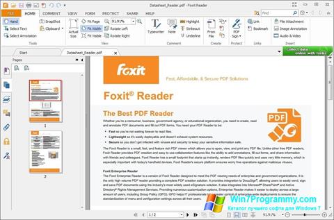 Скриншот программы Foxit Reader для Windows 7