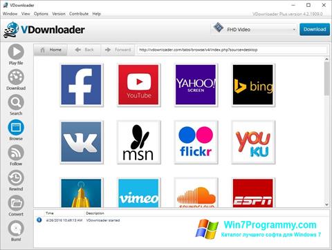 Скриншот программы VDownloader для Windows 7