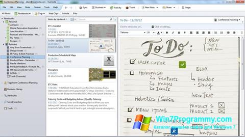 Скриншот программы Evernote для Windows 7