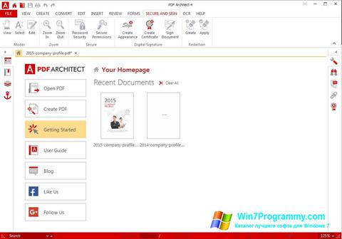 Скриншот программы PDF Architect для Windows 7