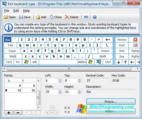 Скриншот программы Virtual Keyboard для Windows 7
