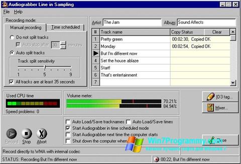 Скриншот программы Audiograbber для Windows 7