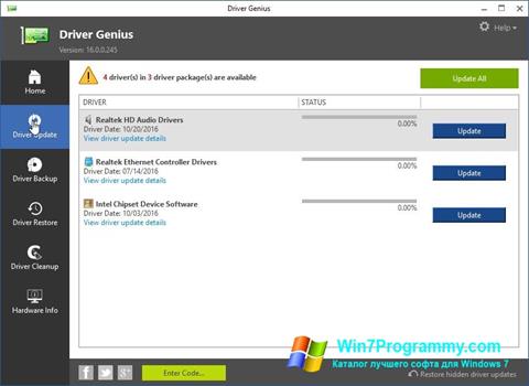 Скриншот программы Driver Genius для Windows 7