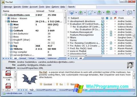 Скриншот программы The Bat! для Windows 7