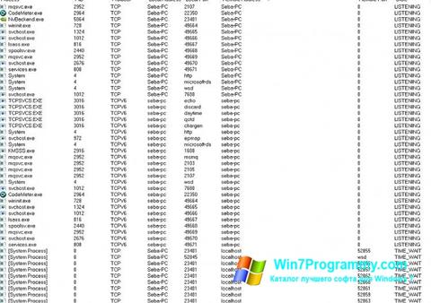 Скриншот программы TCPView для Windows 7