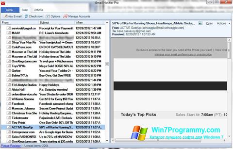 Скриншот программы Gmail Notifier для Windows 7