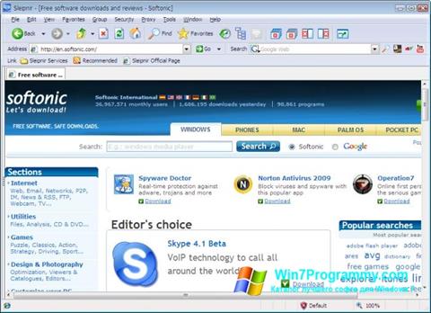 Скриншот программы Sleipnir для Windows 7