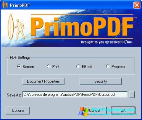 Скриншот программы PrimoPDF для Windows 7