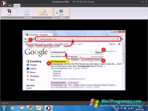 Скриншот программы Screenpresso для Windows 7