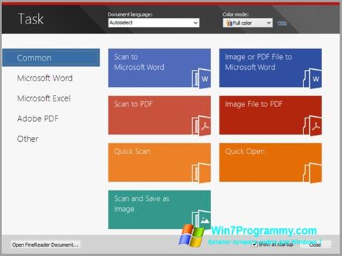 Скриншот программы ABBYY FineReader для Windows 7