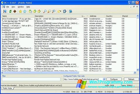 Скриншот программы DC++ для Windows 7