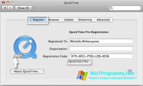 Скриншот программы QuickTime Pro для Windows 7